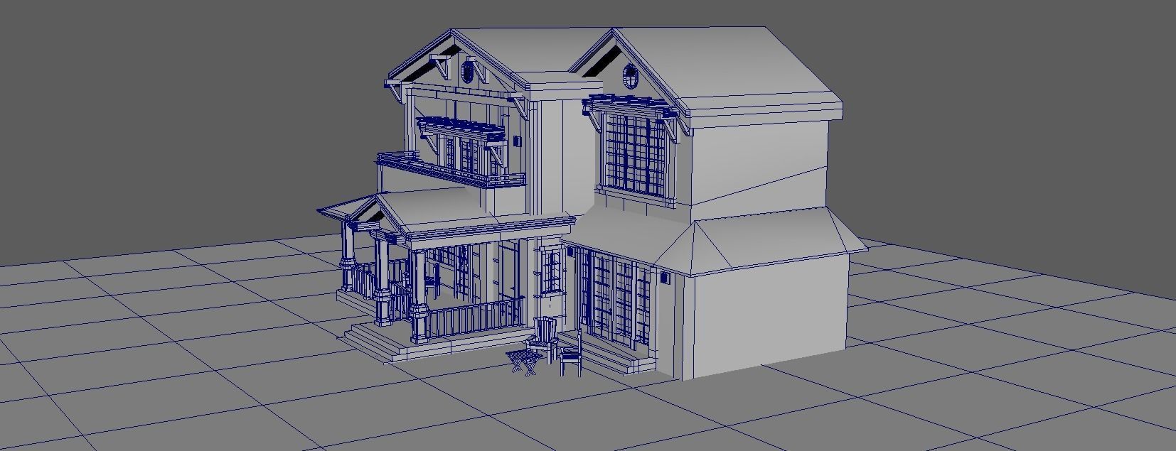 Exterior Country House With Beautiful Nature 3D model_17