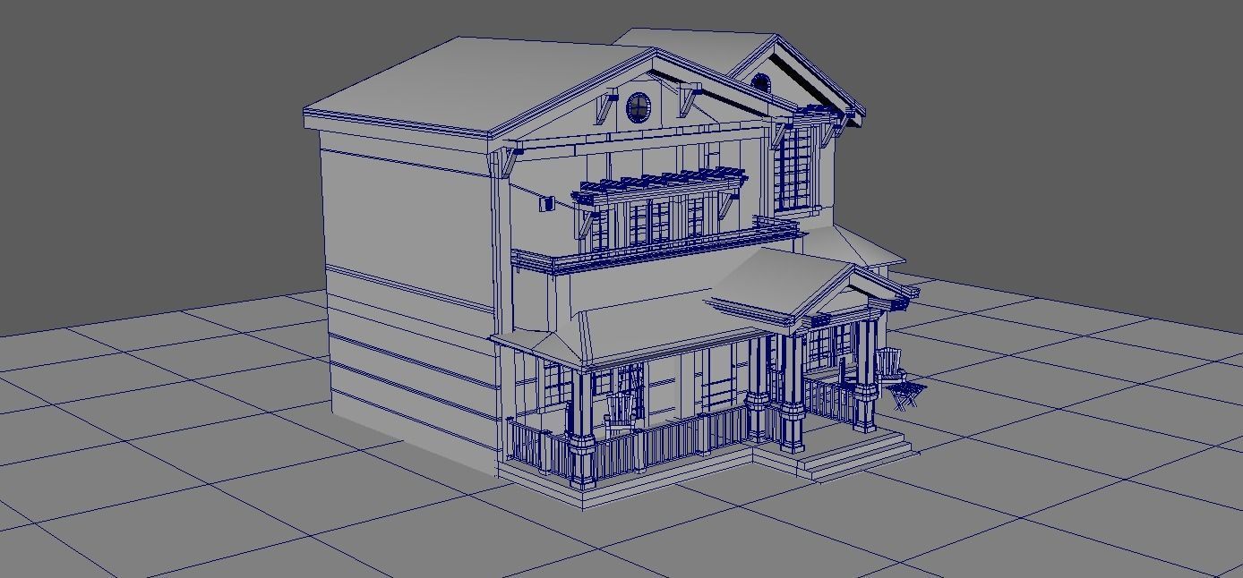 Exterior Country House With Beautiful Nature 3D model_16