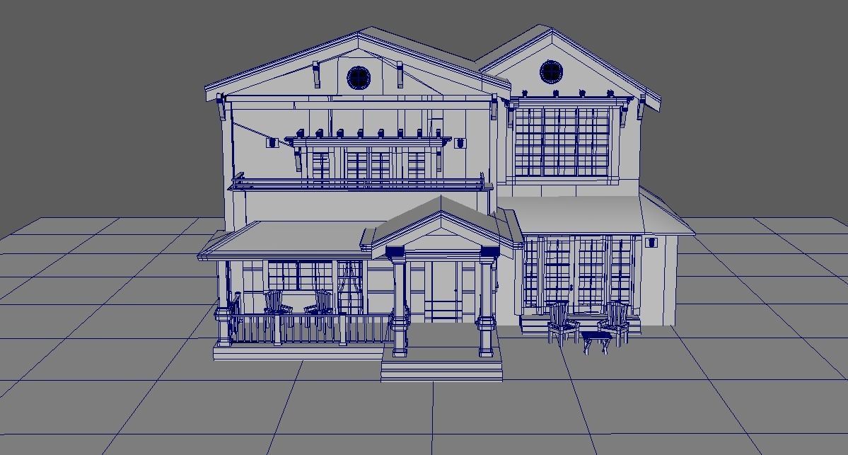 Exterior Country House With Beautiful Nature 3D model_15