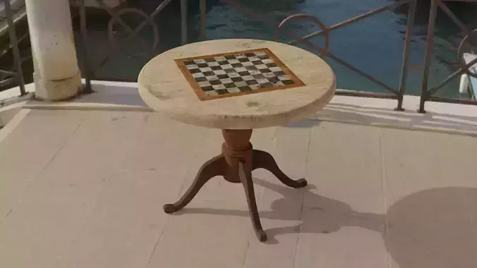 Chess table 3D model Low-poly 3D model