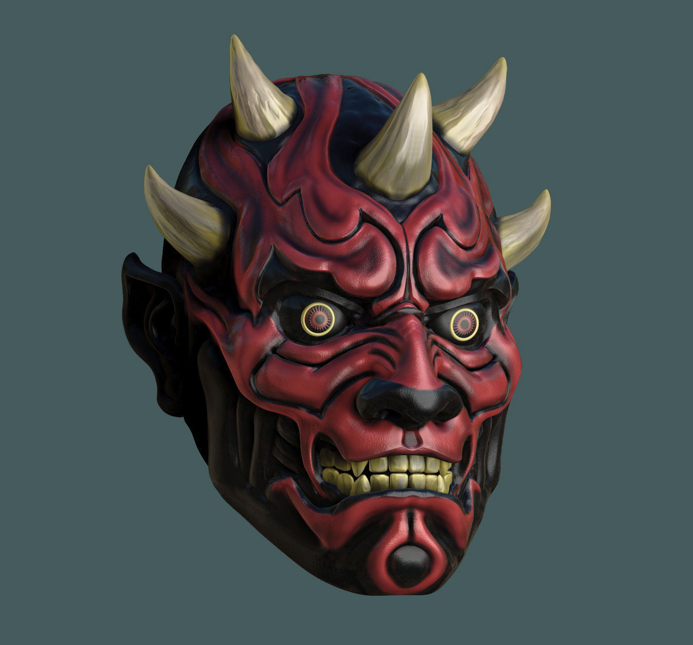 Darth Maul Mask Mens Sith Lord Latex main image 1