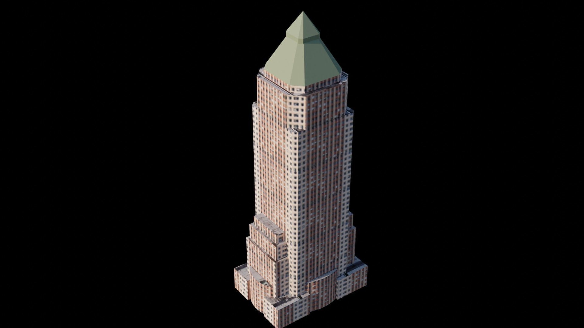One Worldwide Plaza - NYC Low-poly 3D model_1