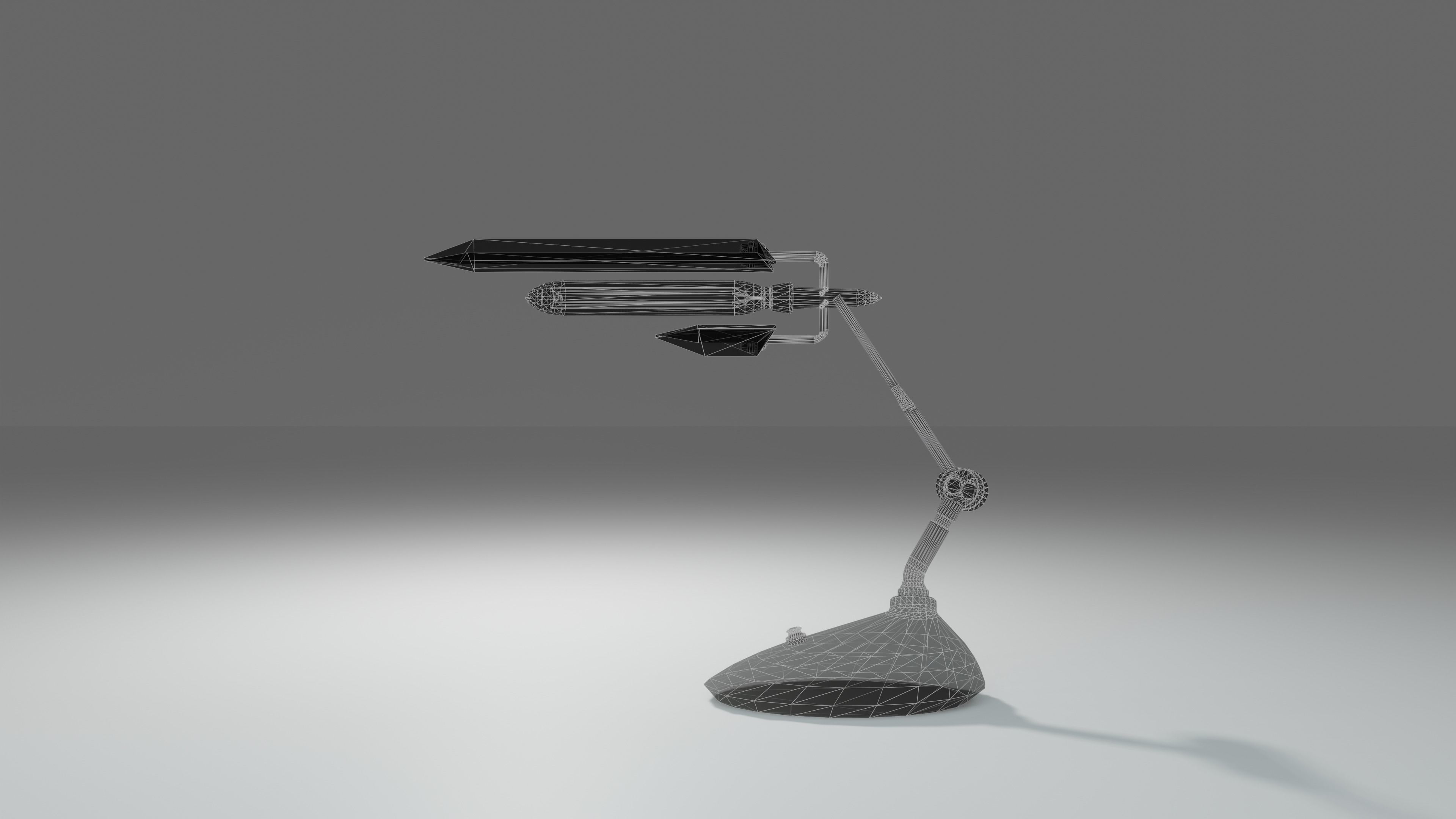 Modern or steampunk Lamp  Low-poly 3D model_27