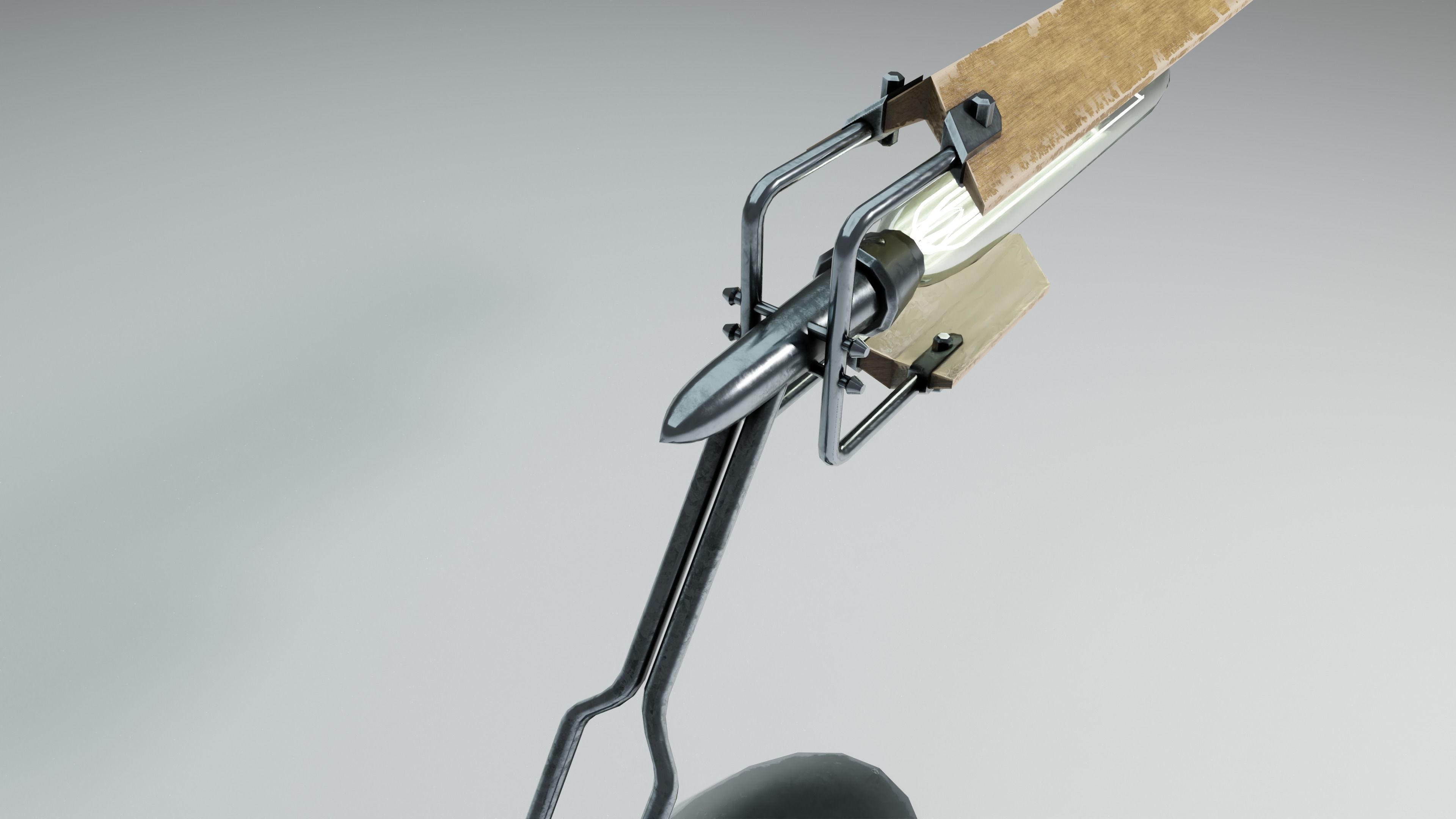 Modern or steampunk Lamp  Low-poly 3D model_9