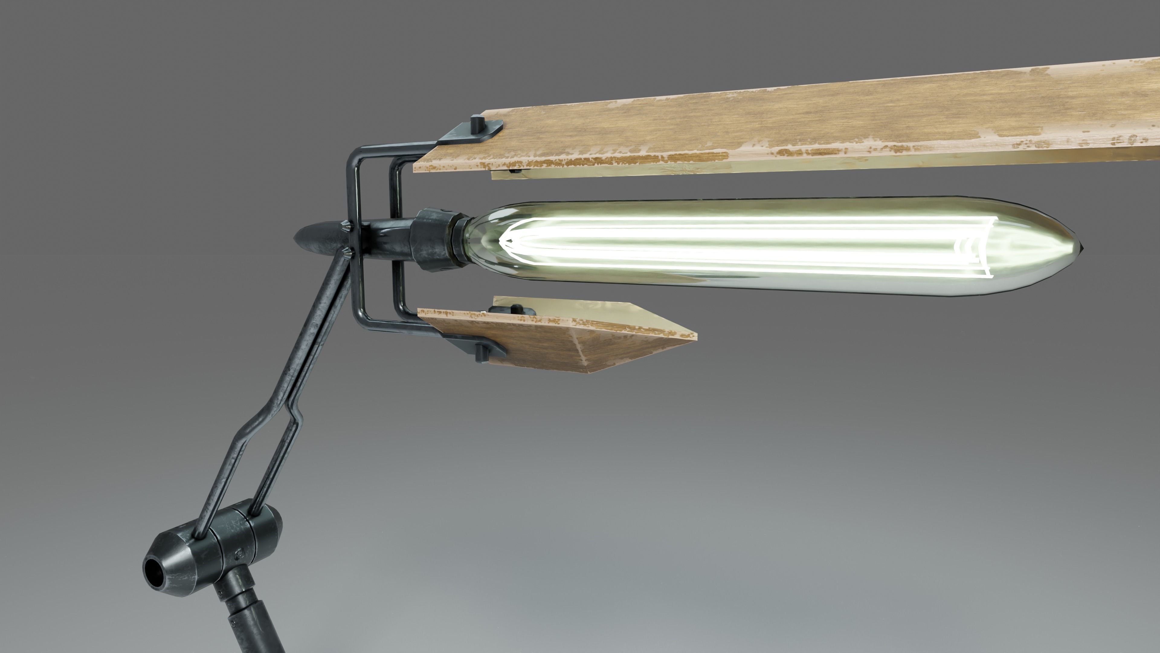 Modern or steampunk Lamp  Low-poly 3D model_8