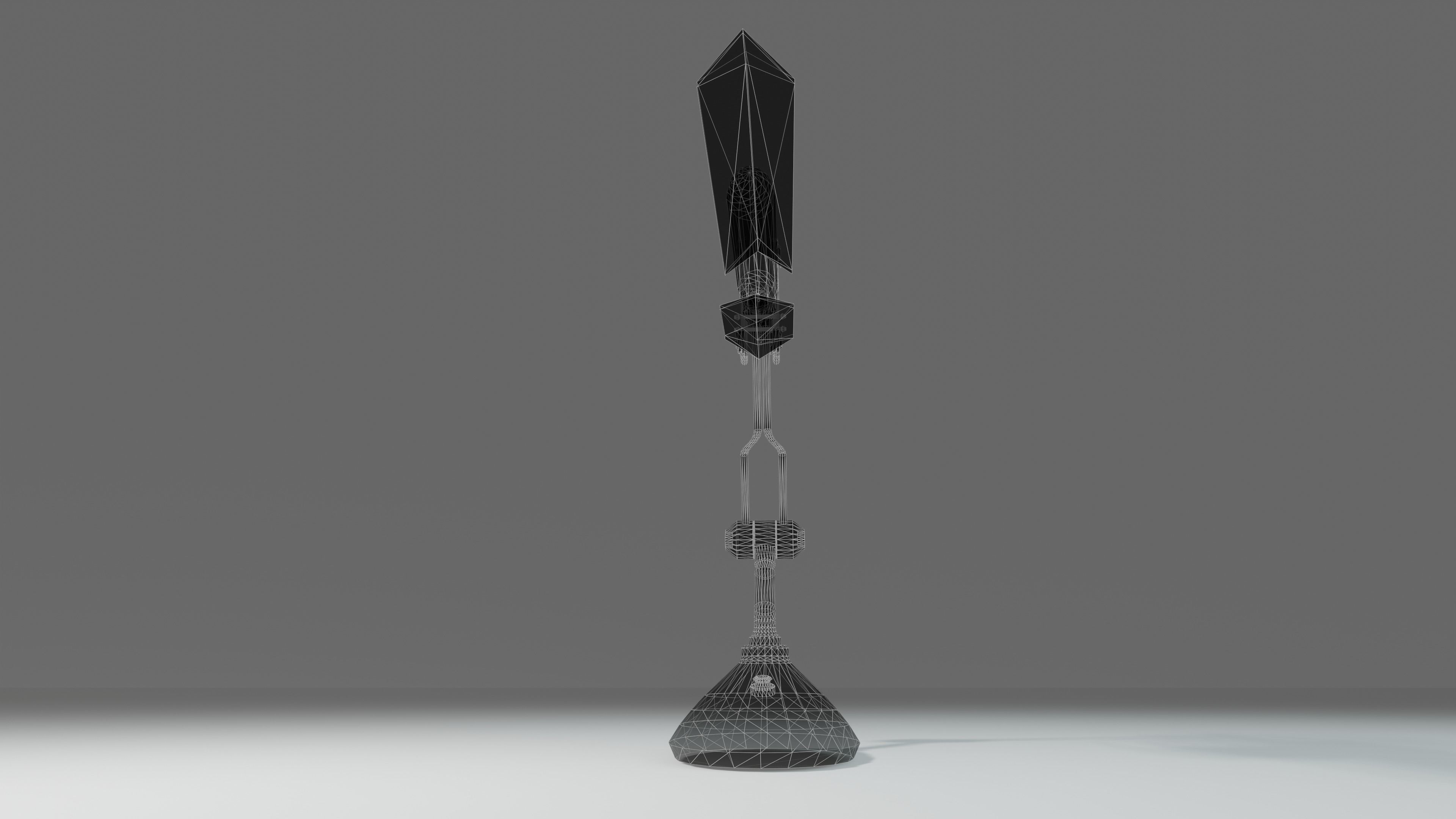 Modern or steampunk Lamp  Low-poly 3D model_29