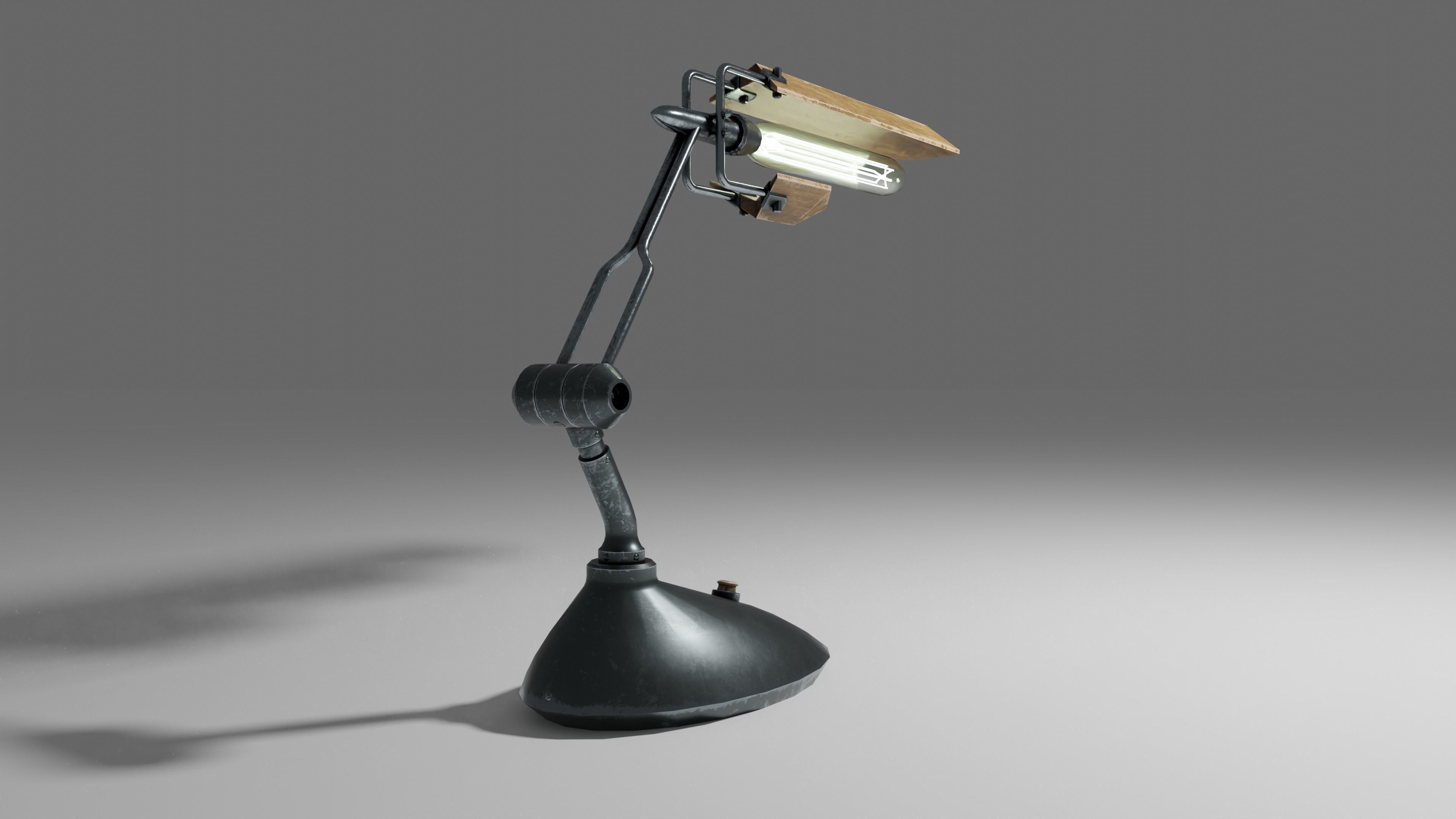 Modern or steampunk Lamp  Low-poly 3D model_28