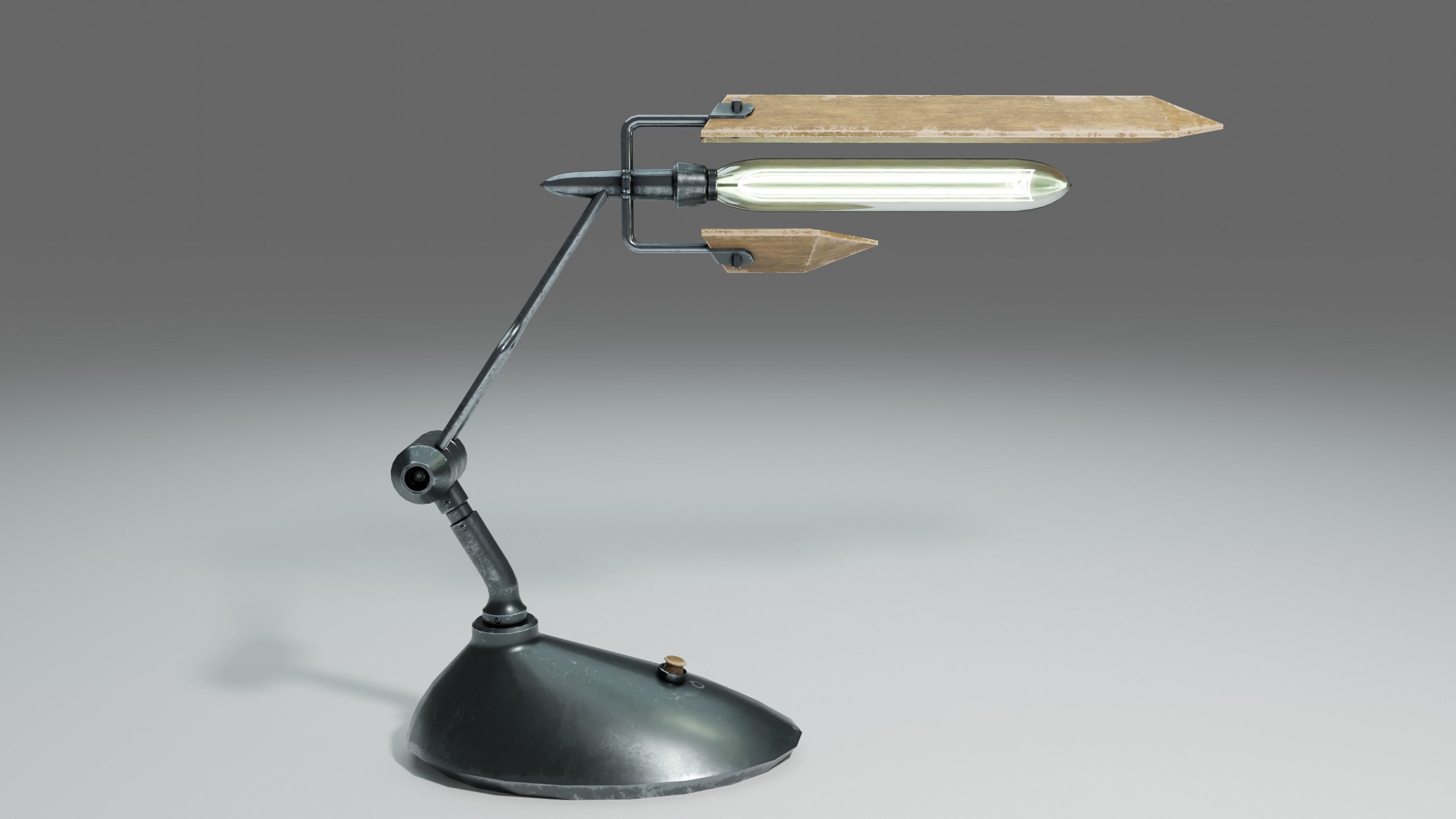 Modern or steampunk Lamp  Low-poly 3D model_2