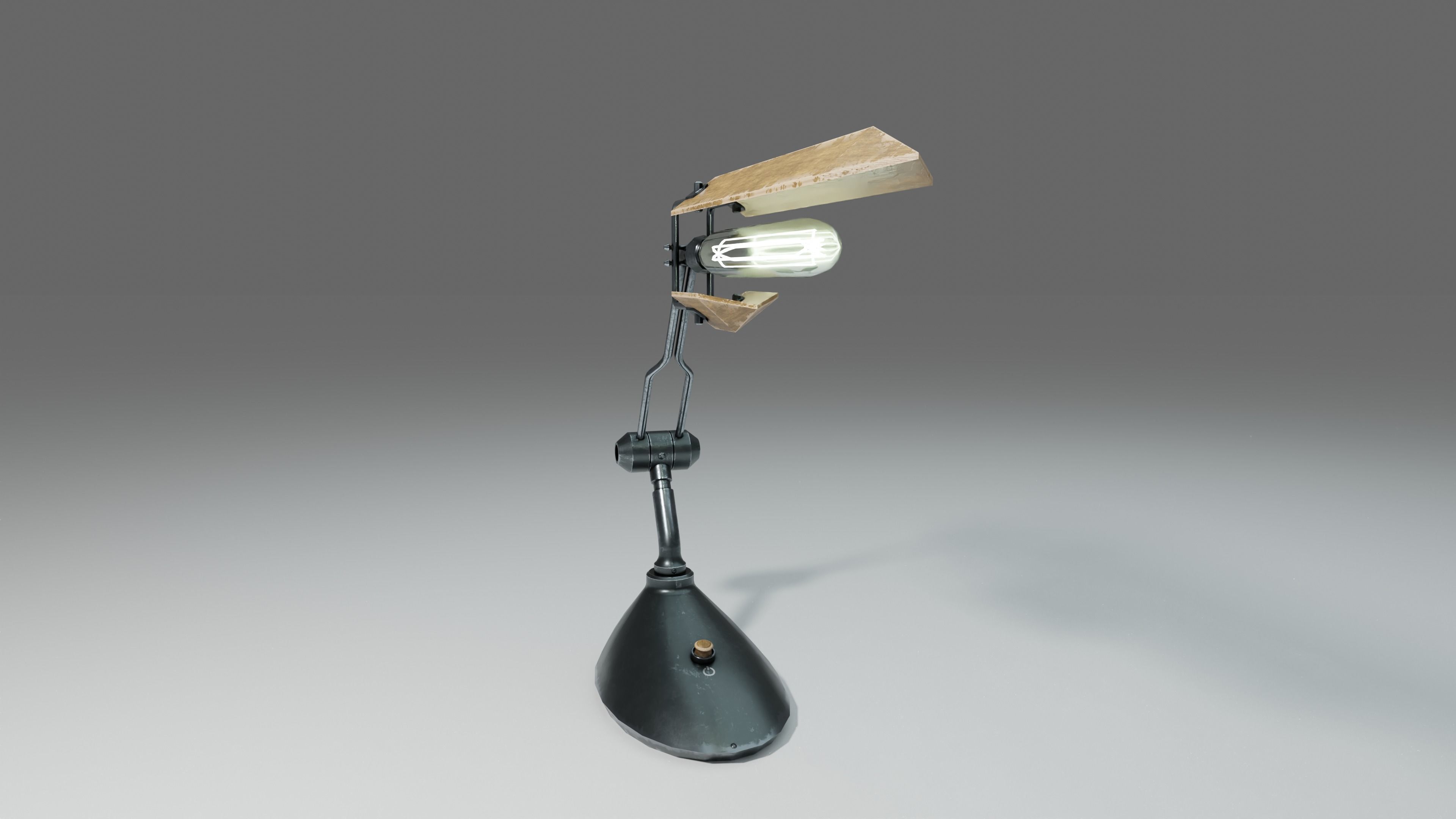 Modern or steampunk Lamp  Low-poly 3D model_14