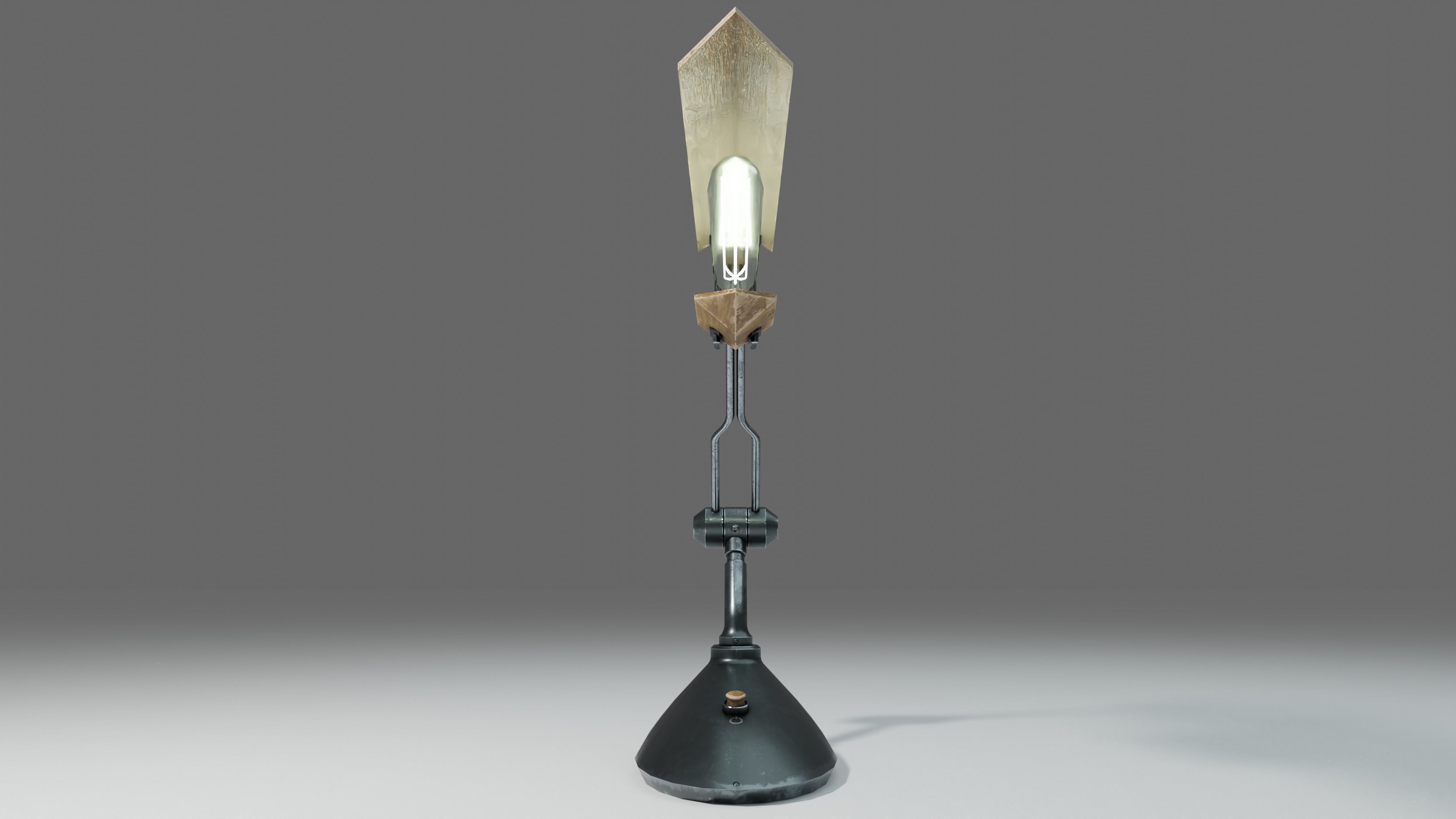 Modern or steampunk Lamp  Low-poly 3D model_13