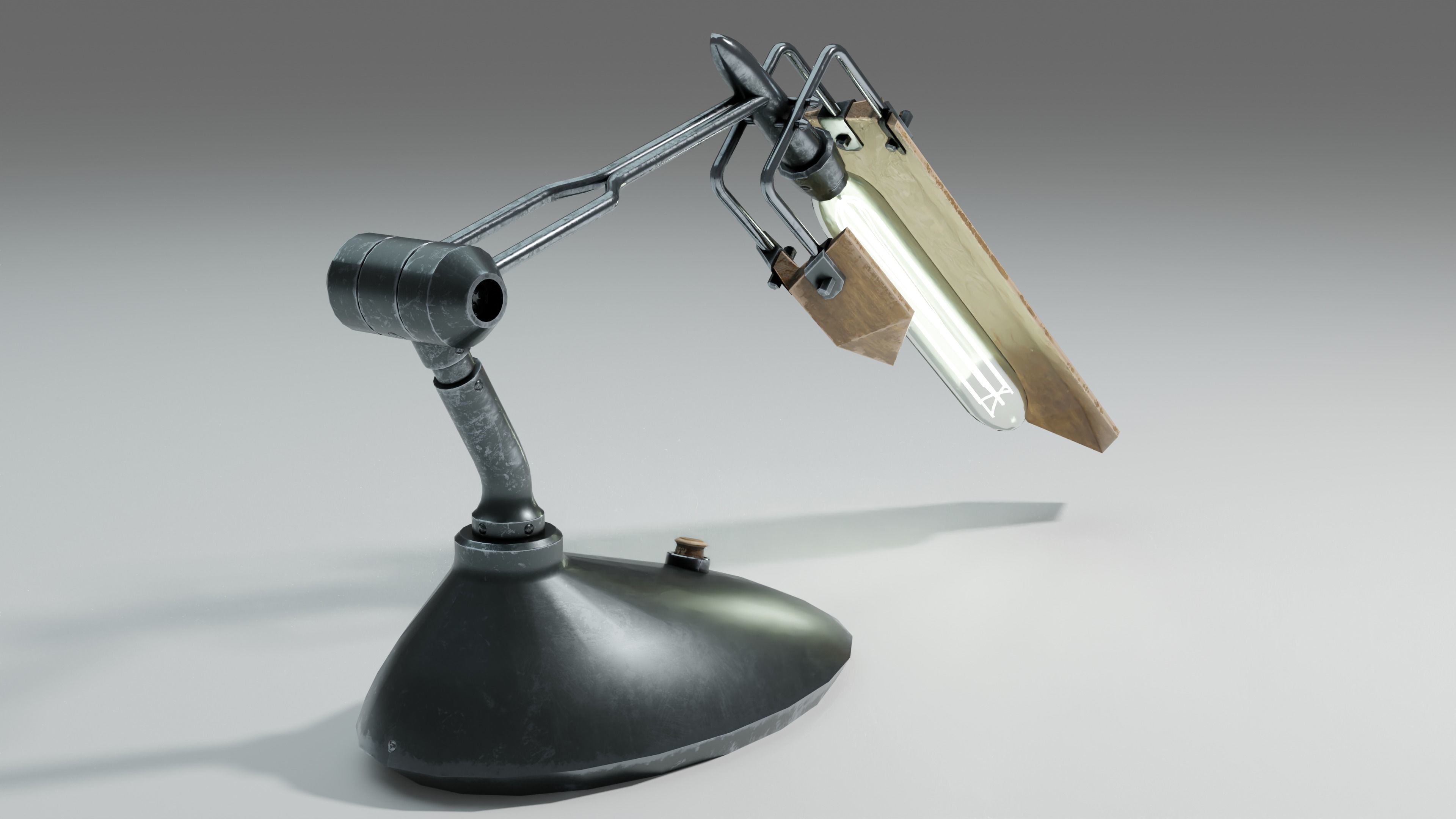 Modern or steampunk Lamp  Low-poly 3D model_25