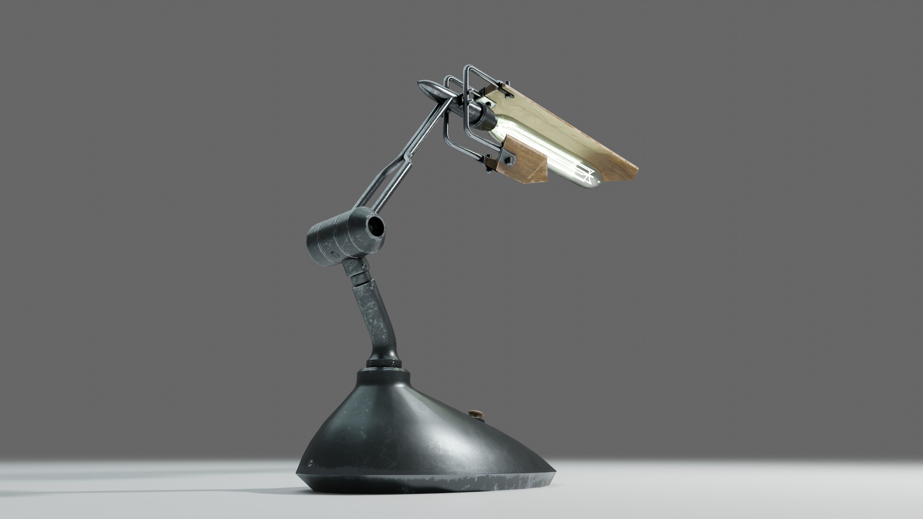 Modern or steampunk Lamp  Low-poly 3D model_3