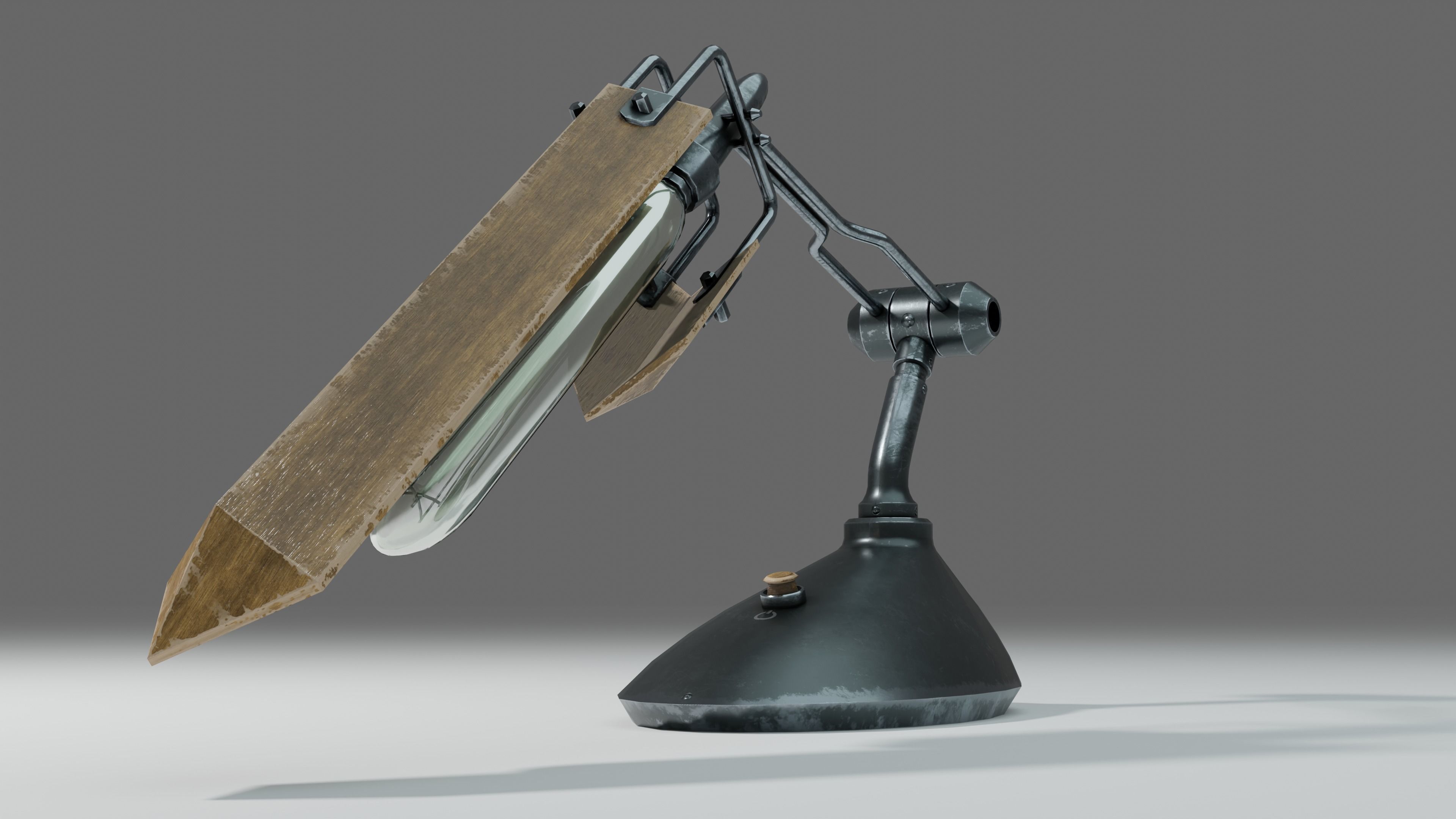Modern or steampunk Lamp  Low-poly 3D model_26