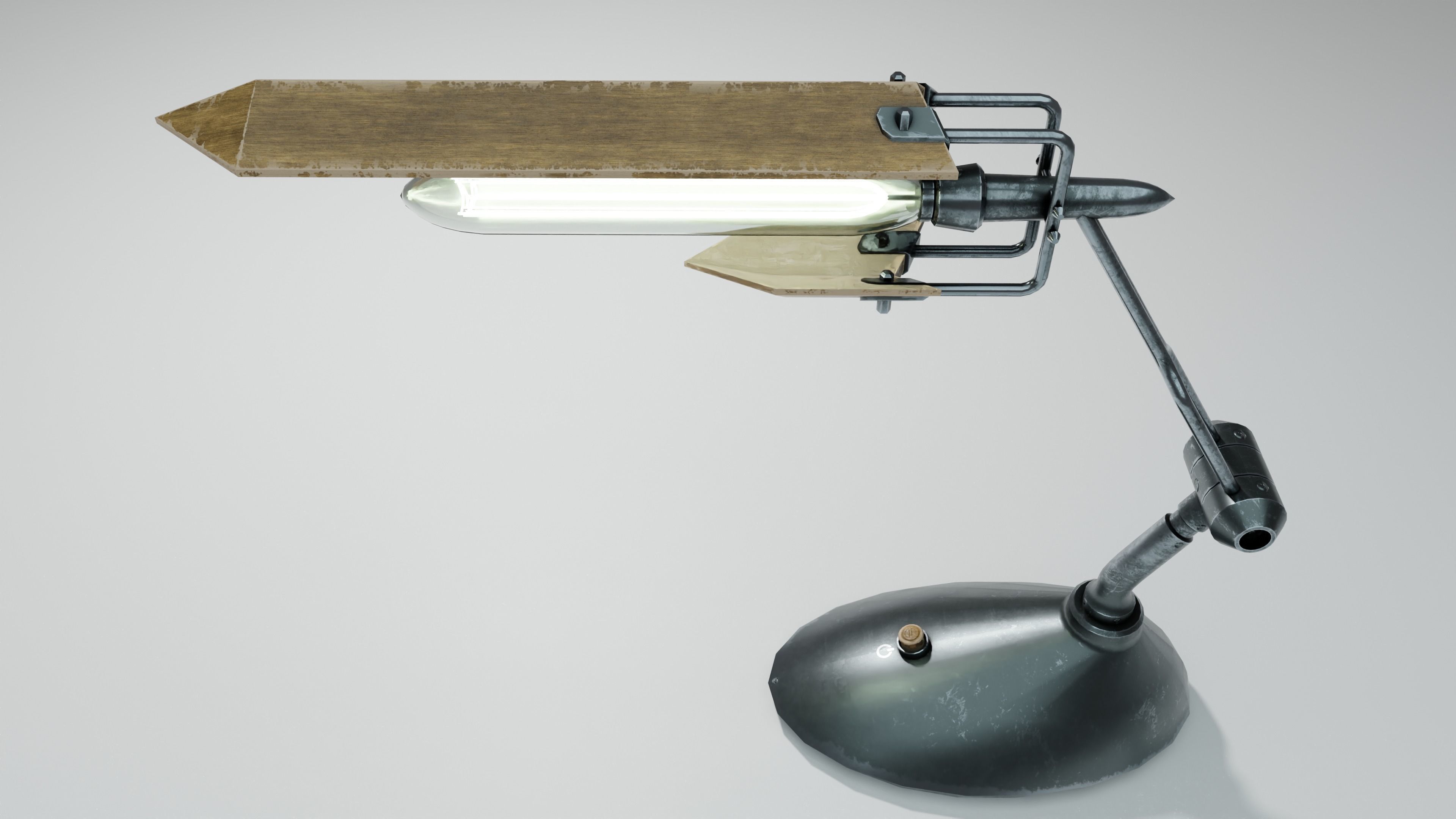 Modern or steampunk Lamp  Low-poly 3D model_6