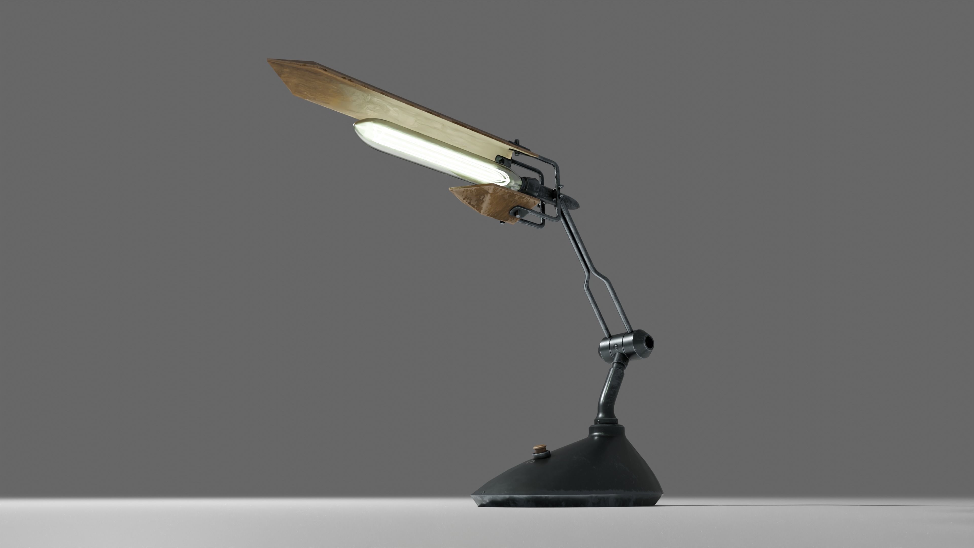 Modern or steampunk Lamp  Low-poly 3D model_4