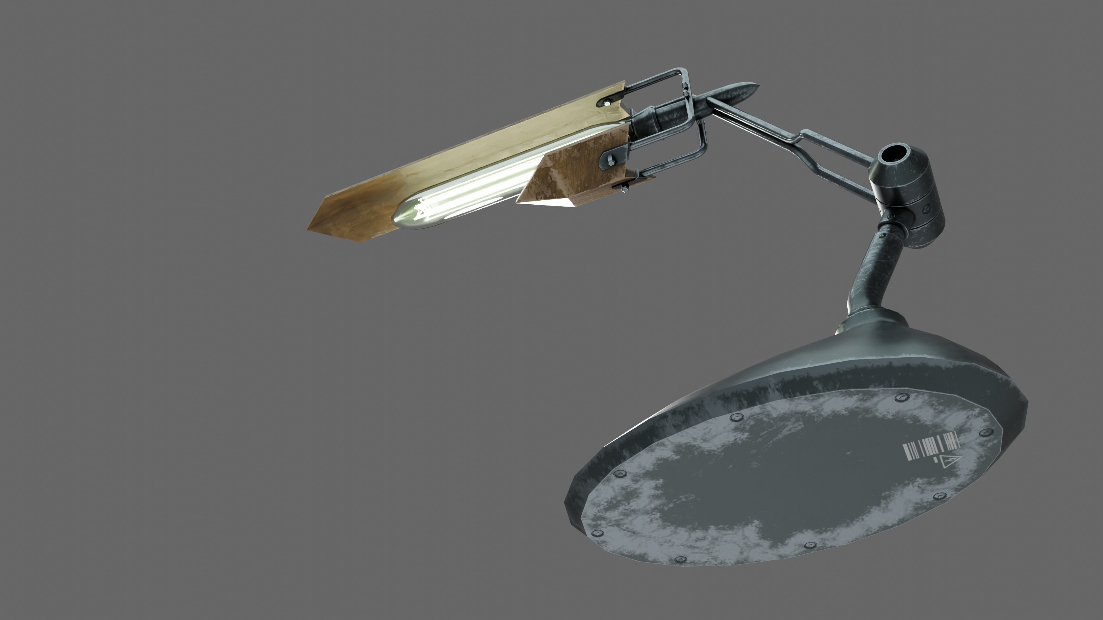 Modern or steampunk Lamp  Low-poly 3D model_17