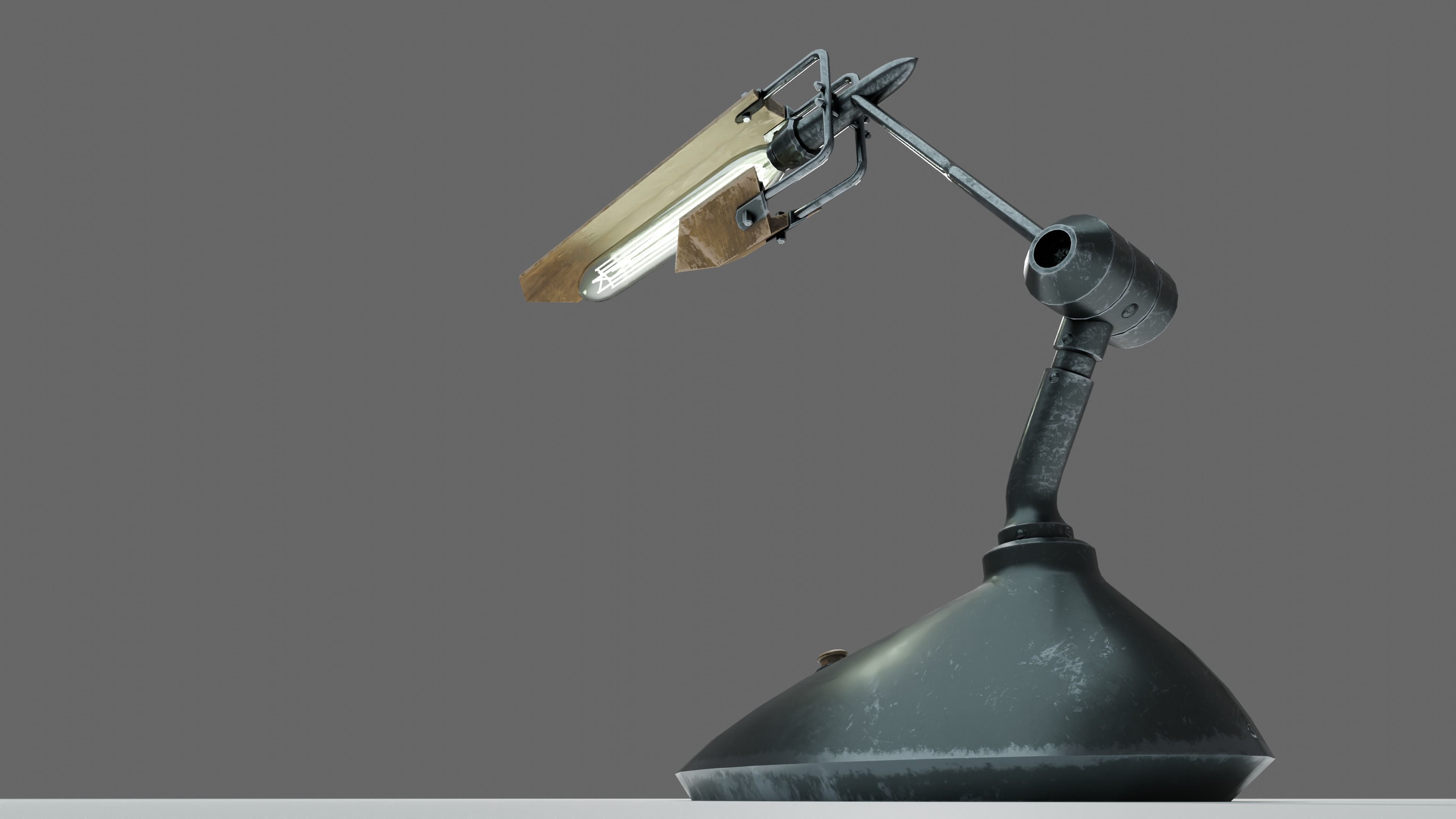 Modern or steampunk Lamp  Low-poly 3D model_16