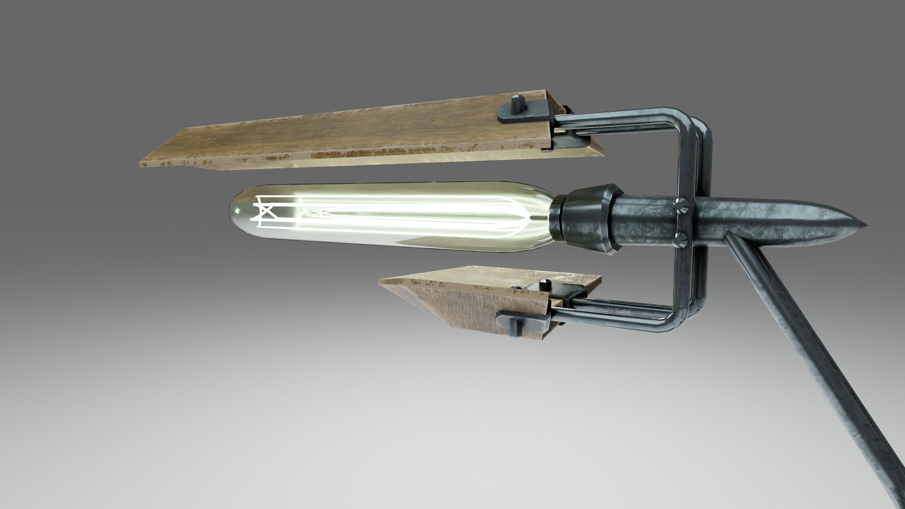 Modern or steampunk Lamp  Low-poly 3D model_7