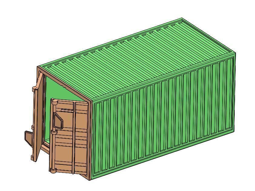 Shipping Container 3D print model_3