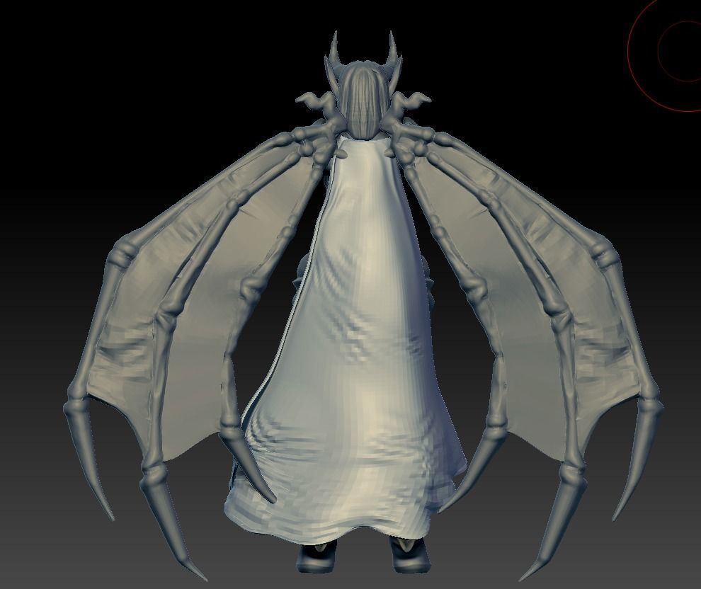 Succubus woman with horns Low-poly 3D model_1