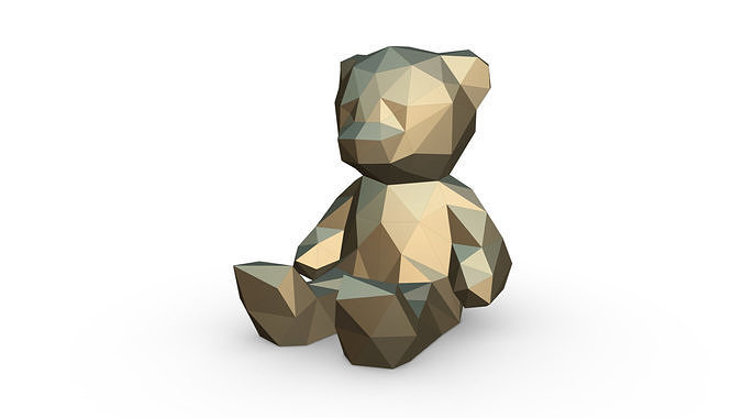 bear low poly teddy 3D print model