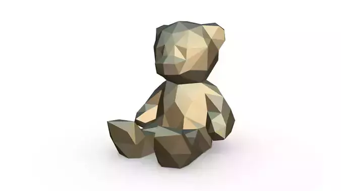 bear low poly teddy 3D print model
