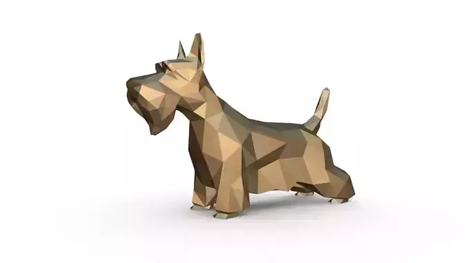 Scottish Terrier figure low poly