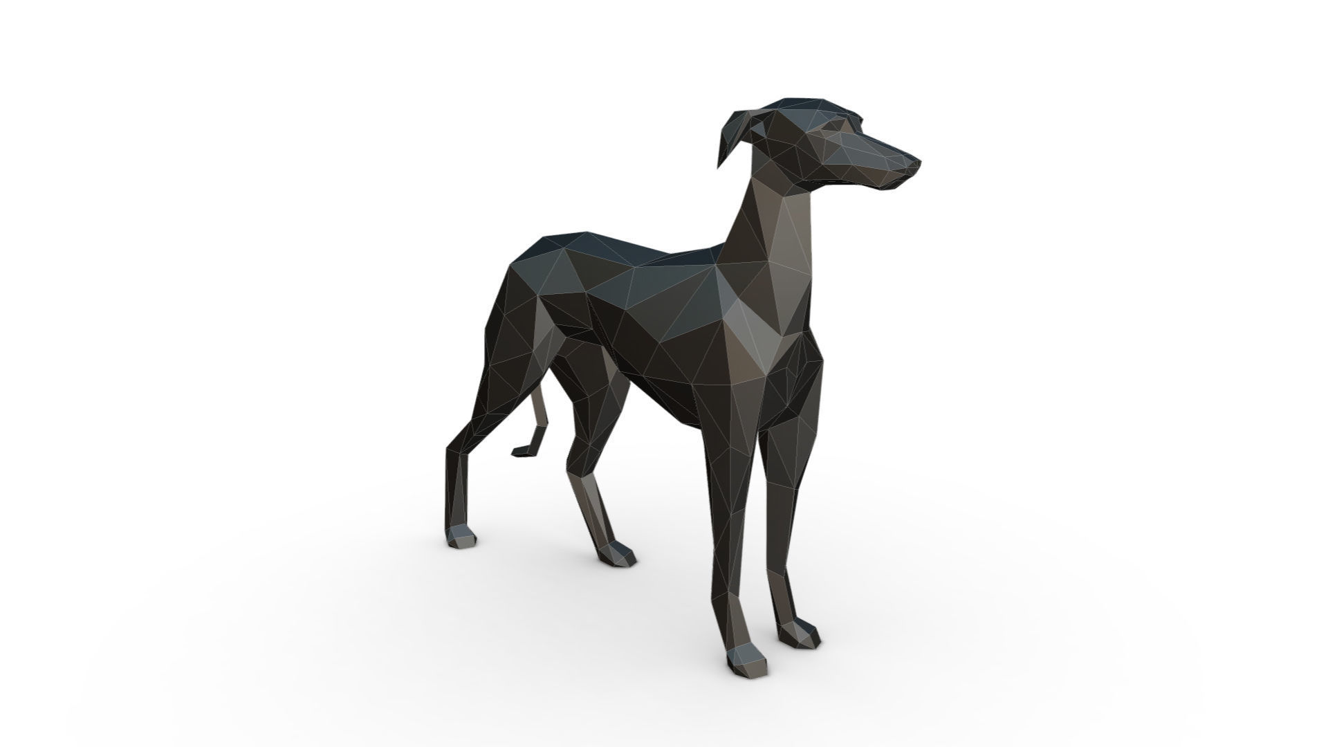 Italian Greyhound low poly 3D print model_5