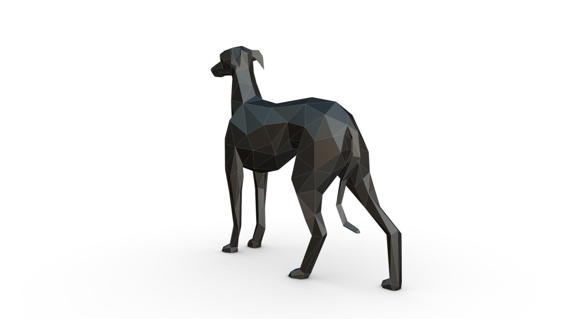 Italian Greyhound low poly 3D print model_2