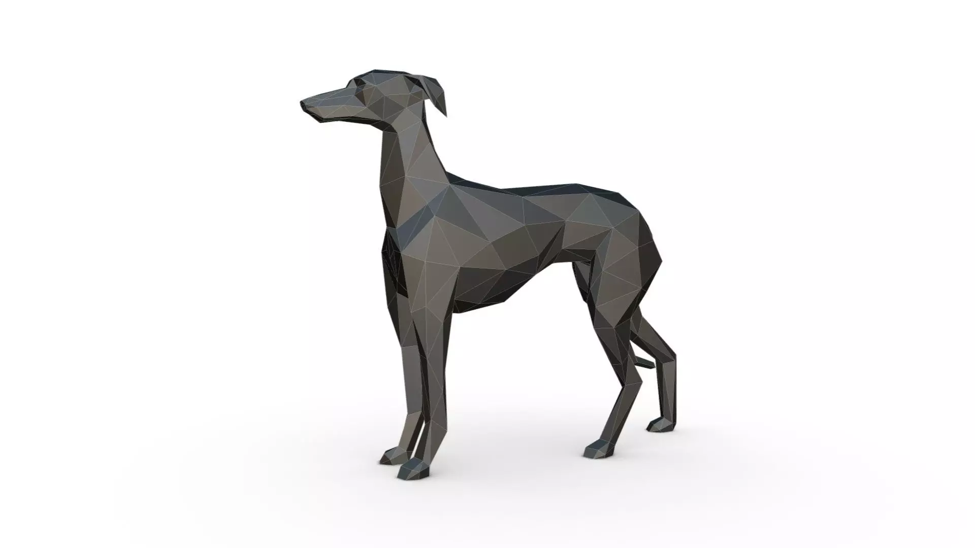 Italian Greyhound low poly 3D print model_0