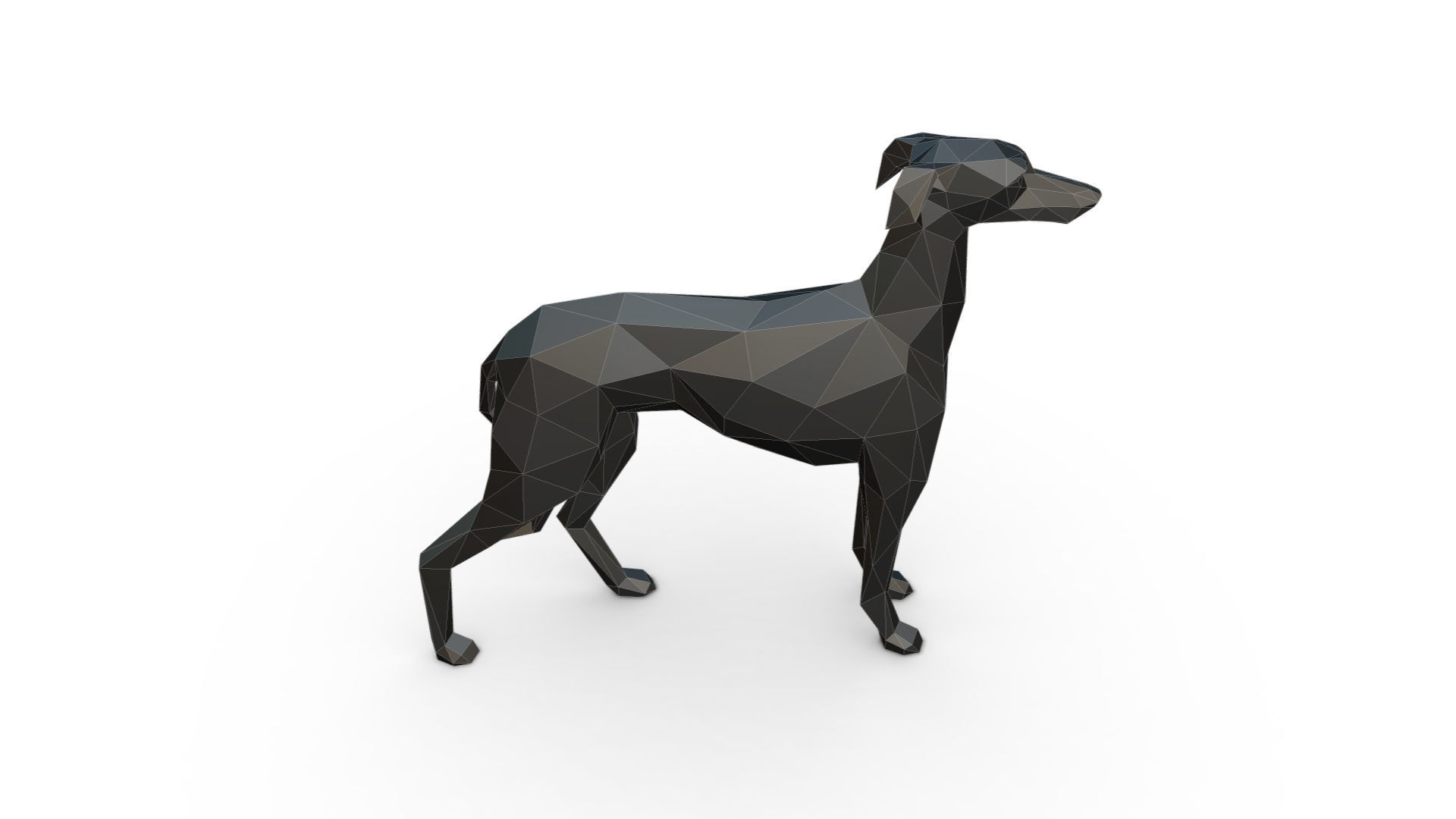 Italian Greyhound low poly 3D print model_4