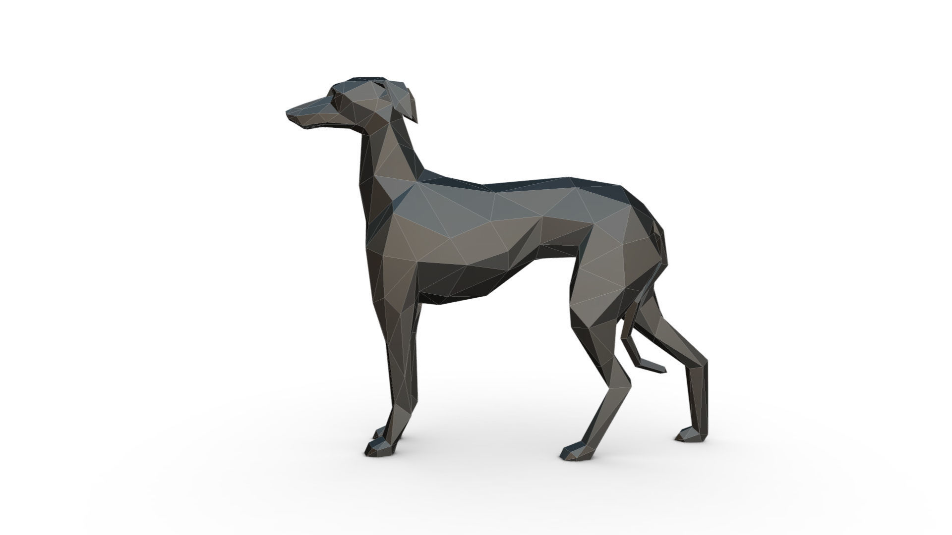 Italian Greyhound low poly 3D print model_1