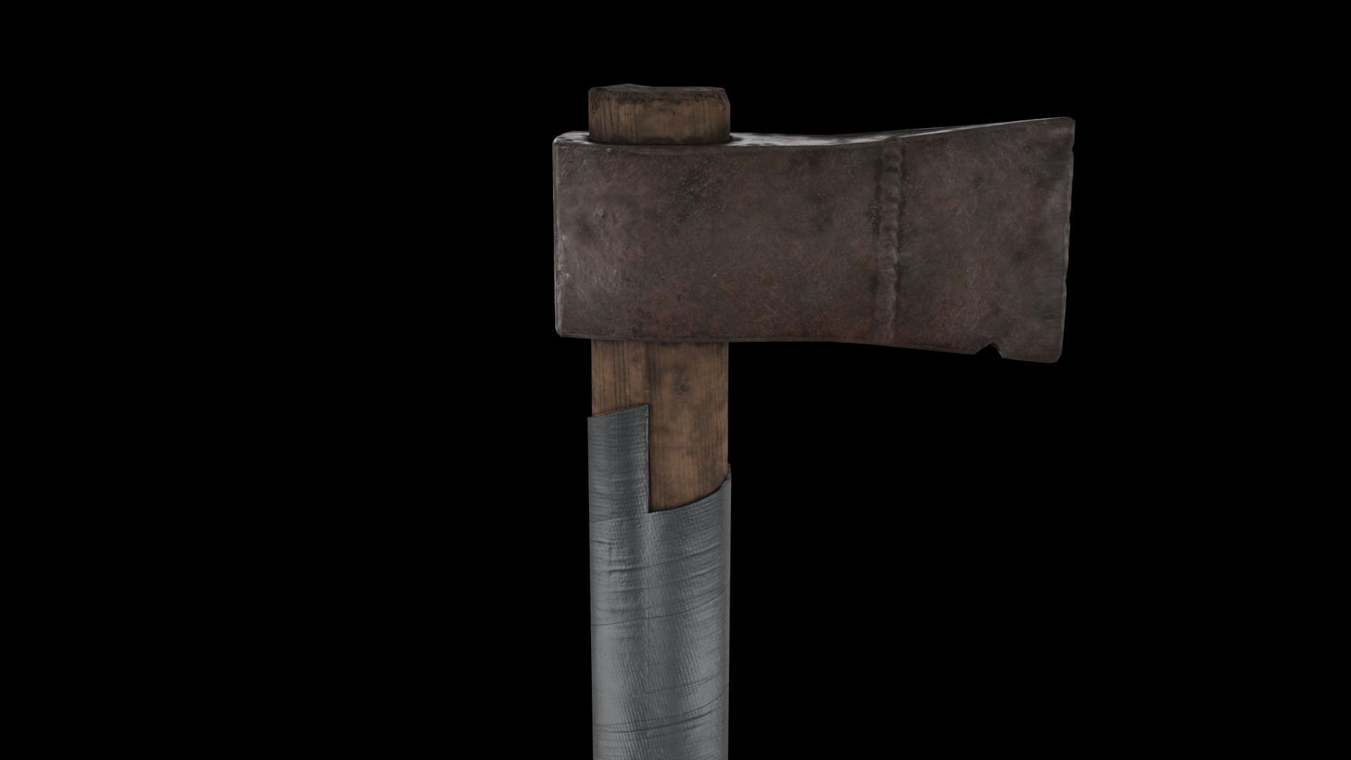 Game ready rusty hatchet Low-poly 3D model_7