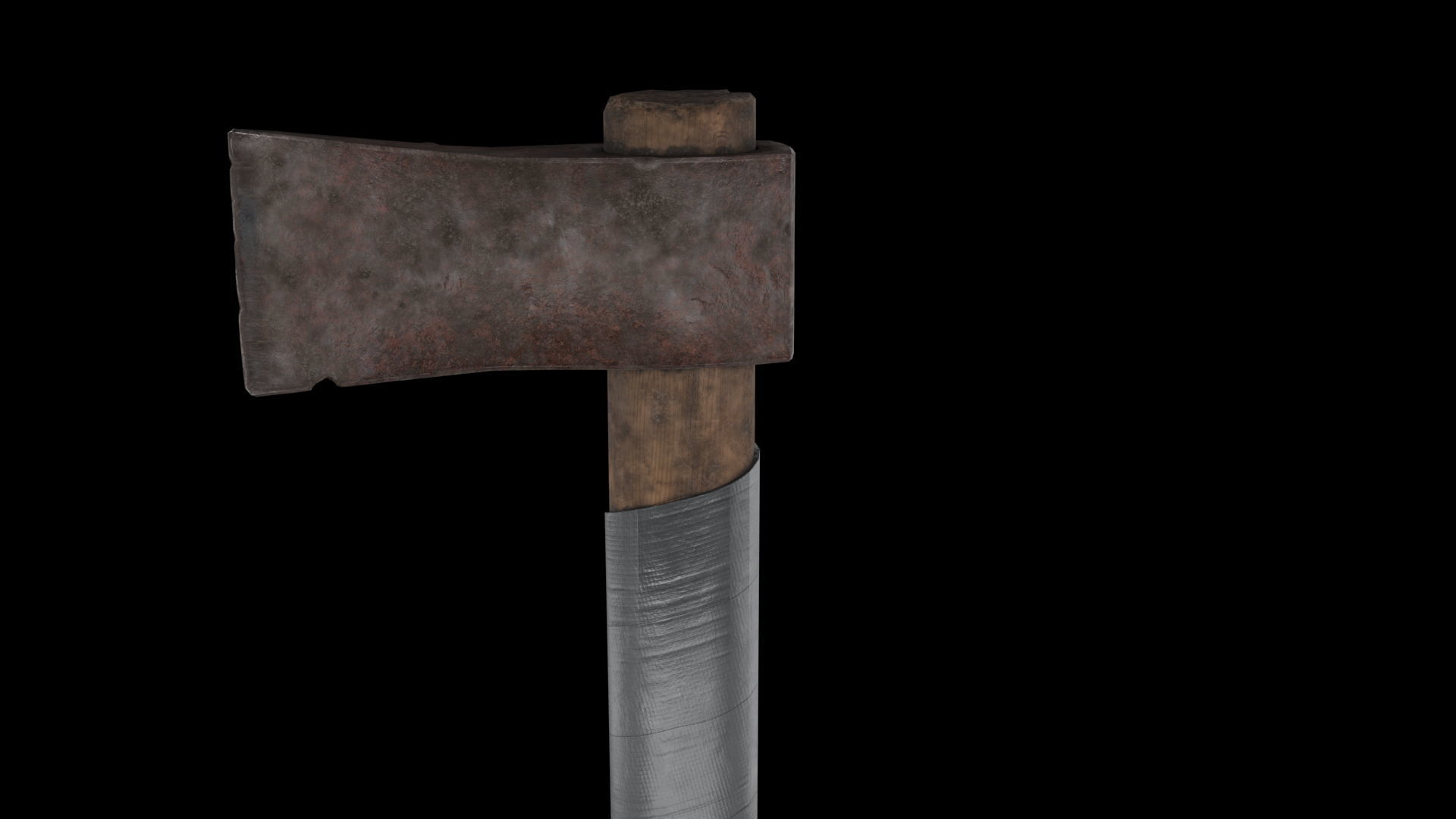 Game ready rusty hatchet Low-poly 3D model_6