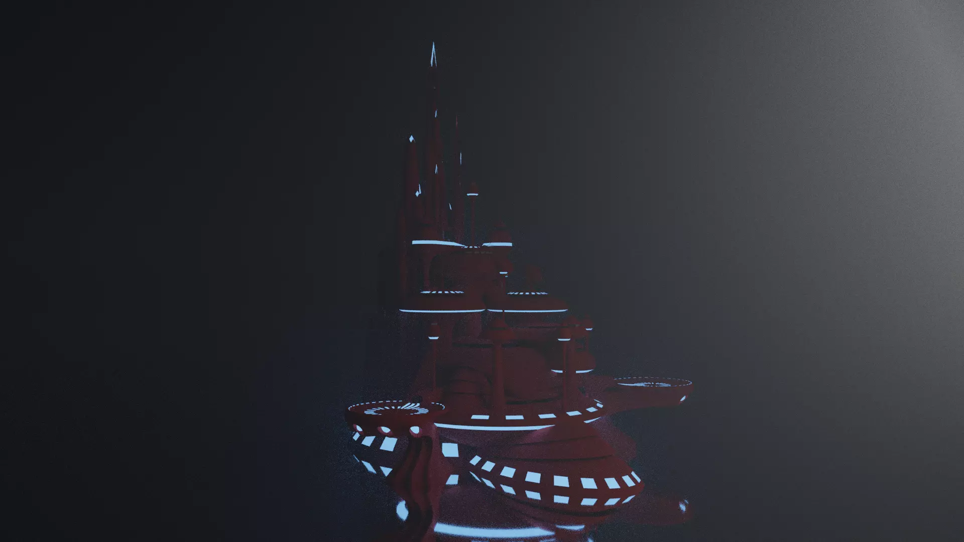 sci-fi building 3D model_0