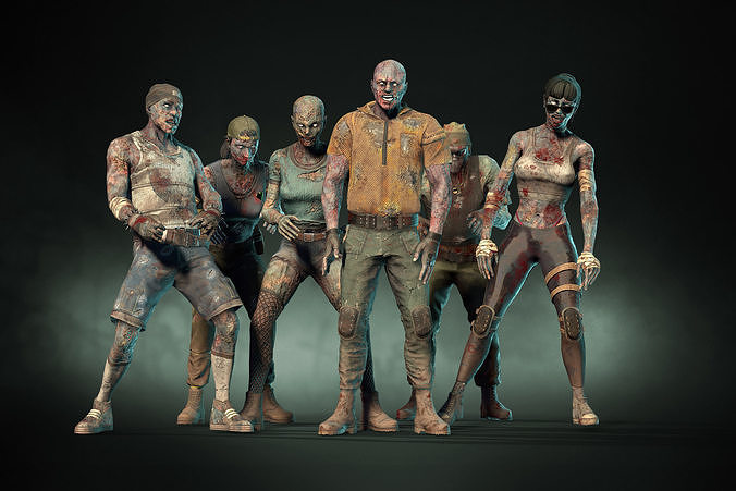 Zombie Pack Low-poly 3D model