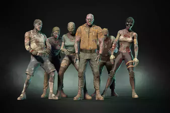 Zombie Pack Low-poly 3D model