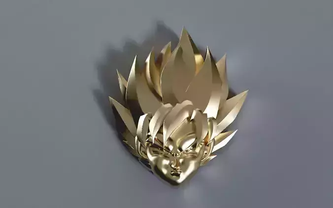 Dragon Ball Z Super Saiyan Goku Pendant - Plain Model 3D print model