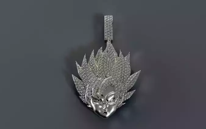 Dragon Ball Z Super Saiyan Goku Pendant - Diamond Model 3D print model