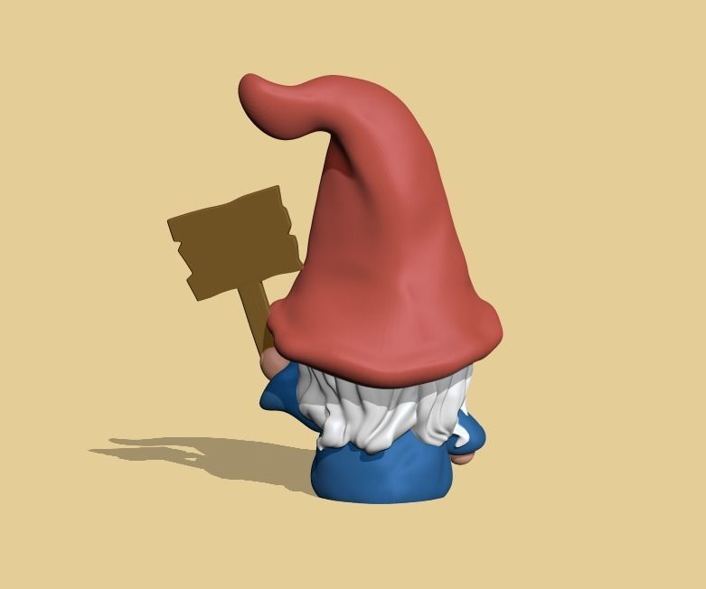 Gnome Wooden Sign 3D print model_2
