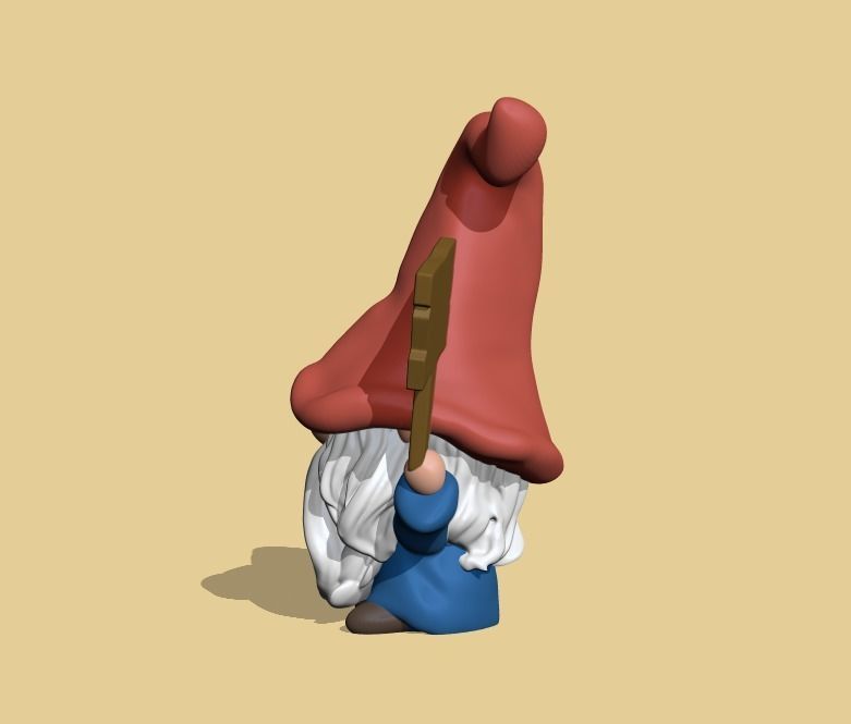 Gnome Wooden Sign 3D print model_3