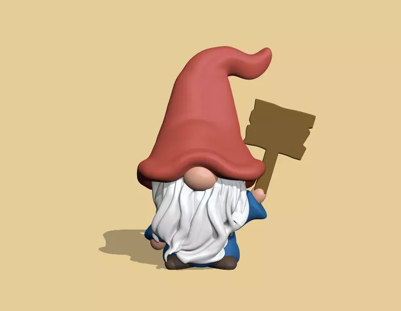 Gnome Wooden Sign 3D print model_0