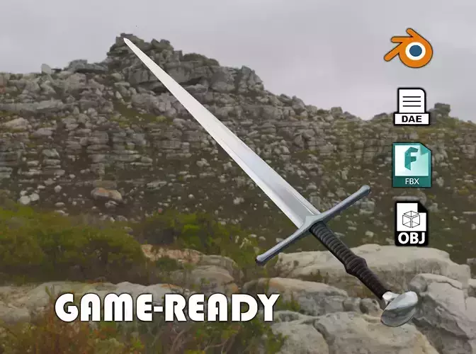 Lowpoly medieval longsword - PBR