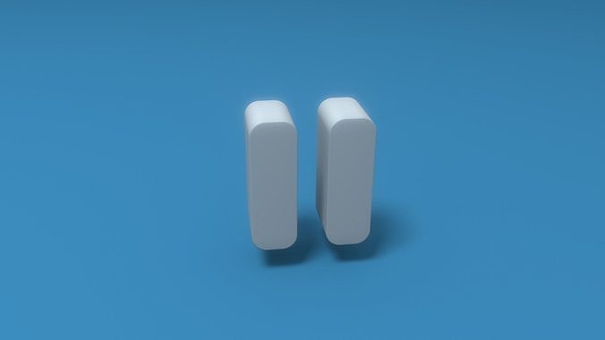 Pause pair of squares Low-poly 3D model