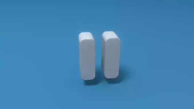 Pause pair of squares Low-poly 3D model