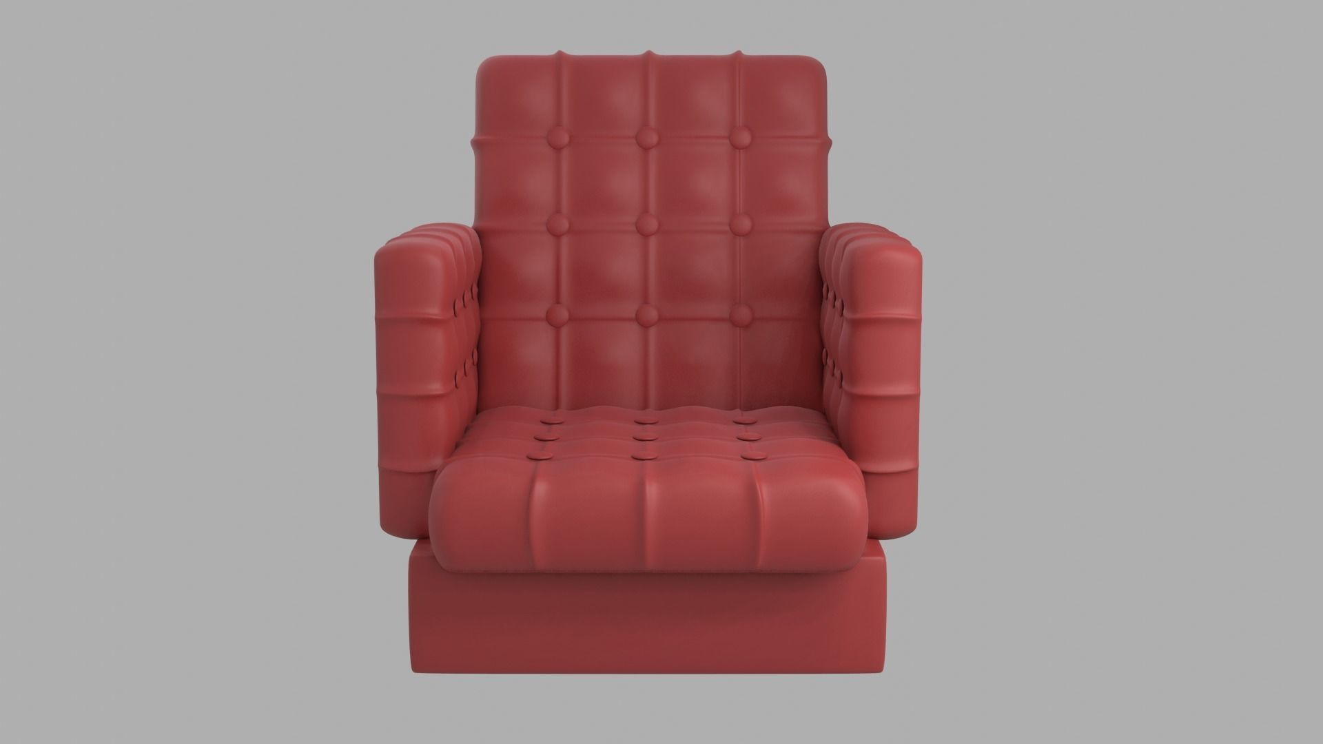 Red Leather Sofa Set 3D model_15