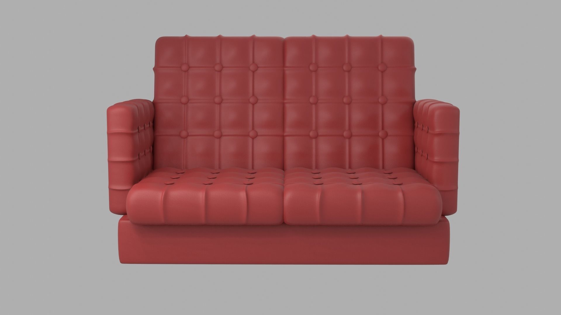 Red Leather Sofa Set 3D model_13
