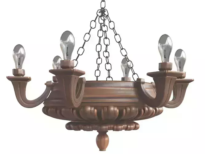 Royal Antique Wooden Chandelier with LODs