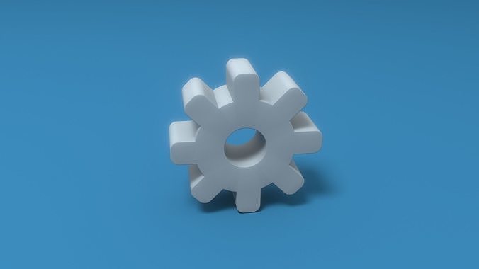 Settings gear Low-poly 3D model