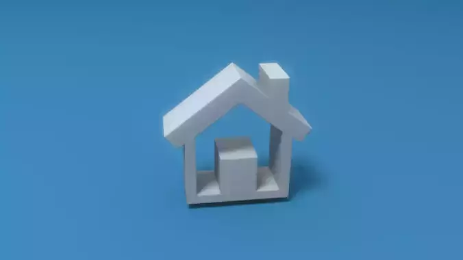 Home Button Low-poly 3D model